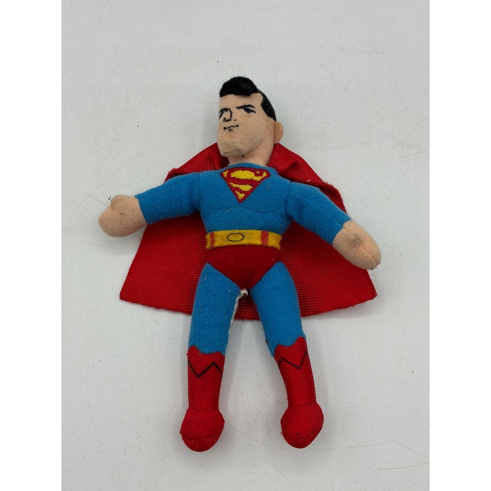 Vintage Superman Plush Small Soft Toy Figure DC Comics Superhero Red Cape 5.5"